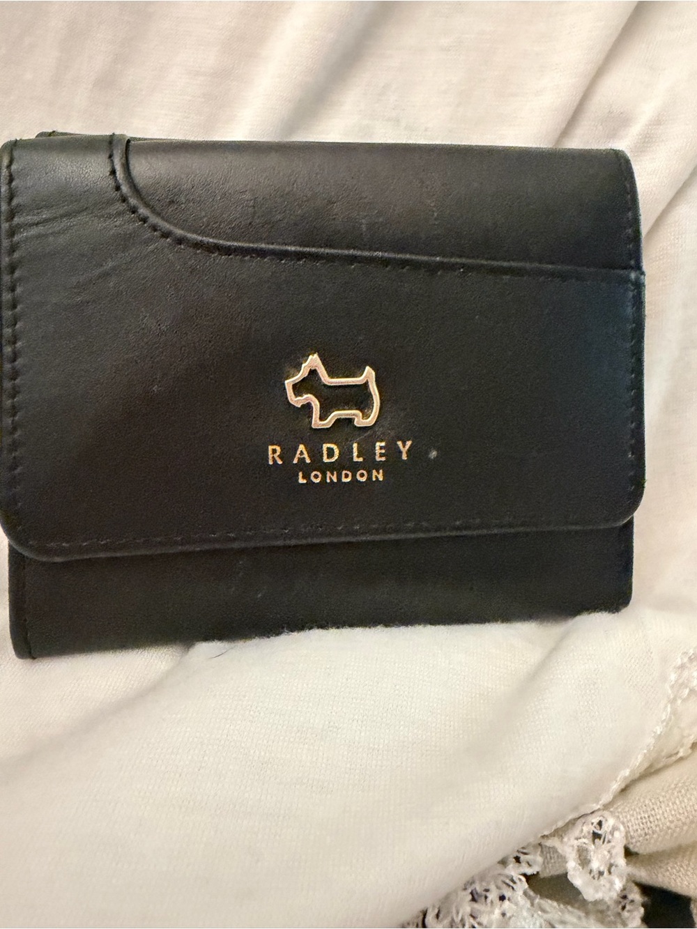 RADLEY LONDON Black Wallet with Gold Dog Logo